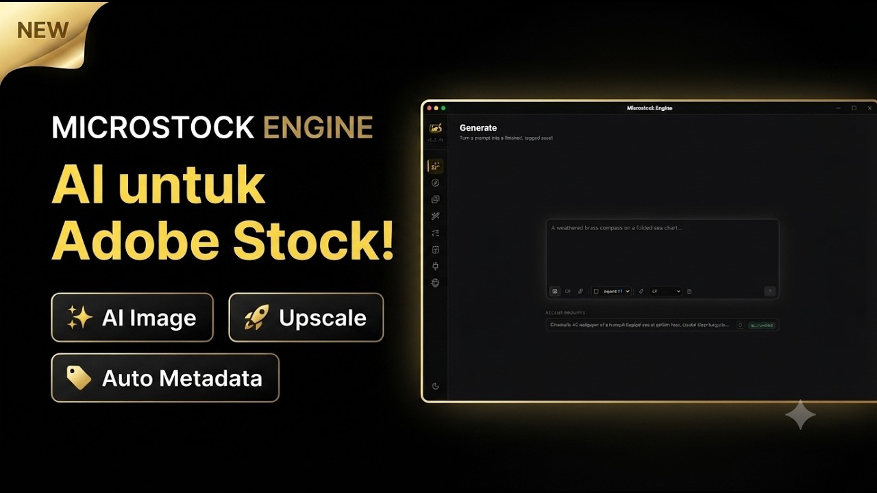 Cuplikan aplikasi Microstock Engine di halaman Generate